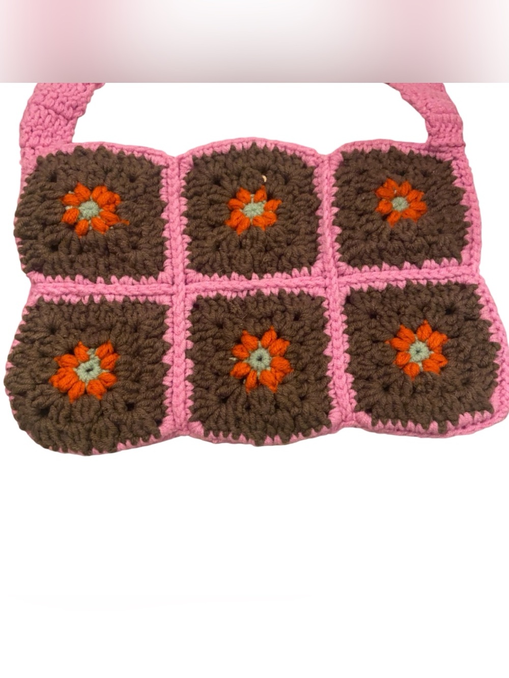Crochet Flower Bag - Boho Floral Shoulder Purse NEW - Picture 2 of 10